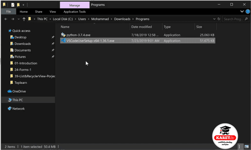 نصب vs code برای پایتون مرحله یازدهم