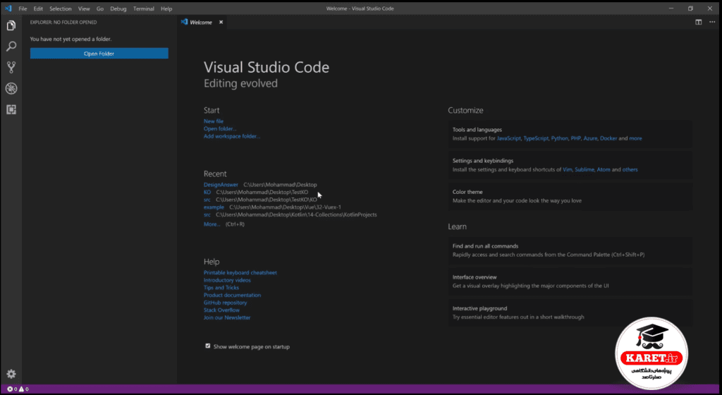 نصب vs code برای پایتون مرحله نوزدهم