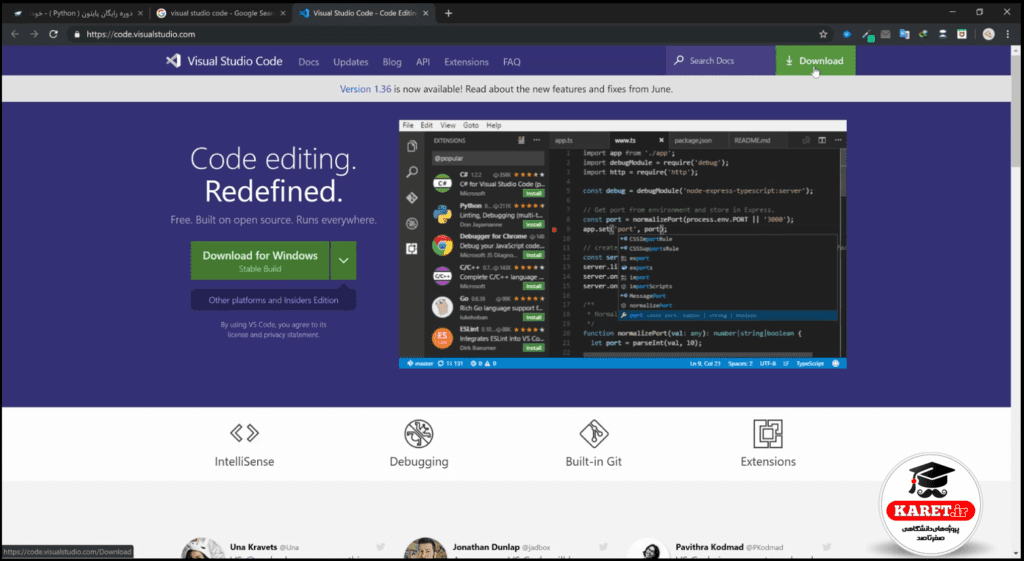 نصب vs code برای پایتون مرحله چهارم
