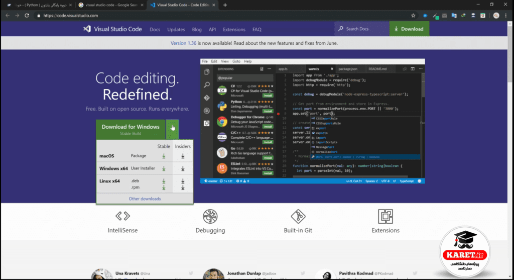 آموزش نصب vs code برای پایتون مرحله پنجم