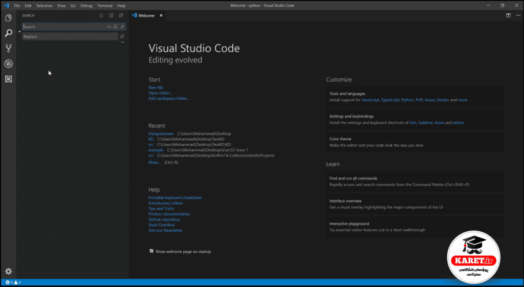 نصب vs code برای پایتون مرحله سی و یک ام