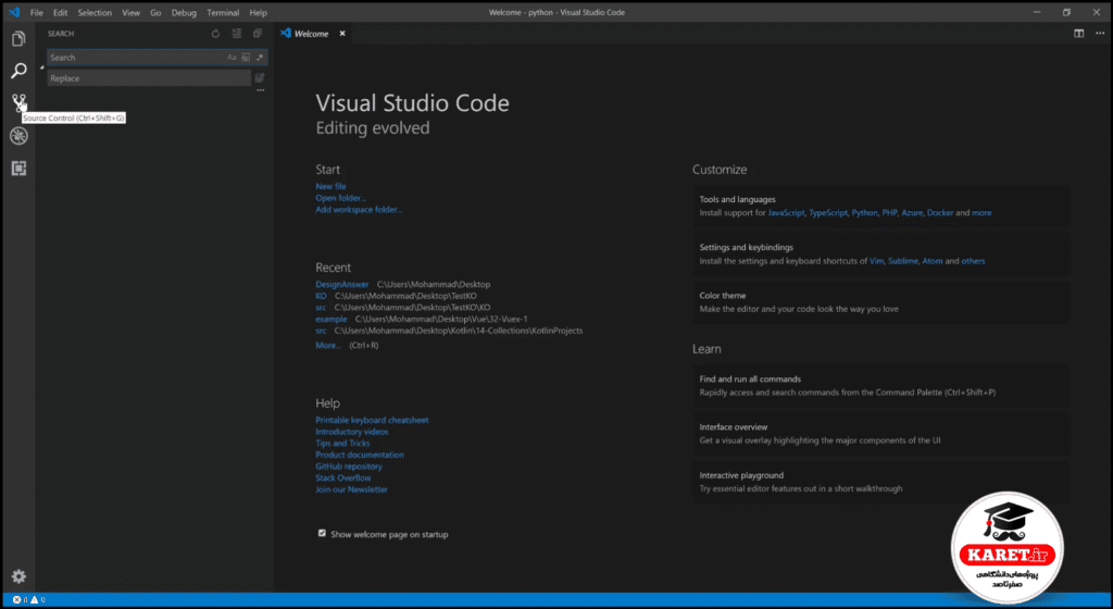 نصب vs code برای پایتون مرحله سی و دوم