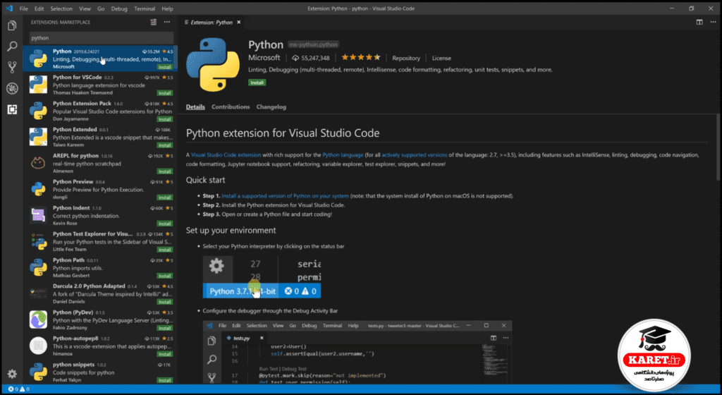 افزونه های vs code برای برنامه نویسی پایتون بخش بیست و پنجم