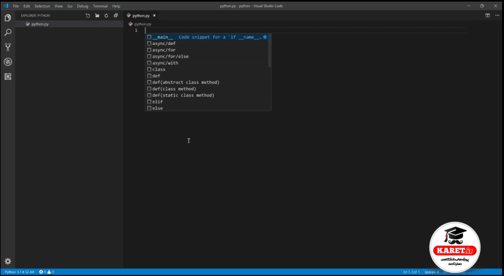 برنامه نویسی پایتون در vs code مرحله سوم