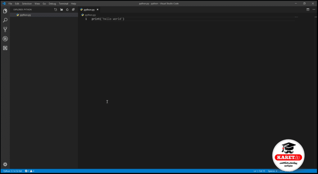 برنامه نویسی پایتون در vs code مرحله هفتم