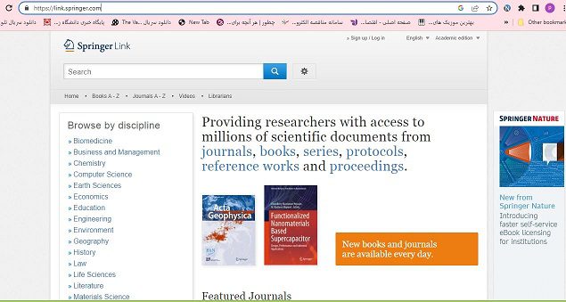 جستجوی مقالات در سایت SPRINGER