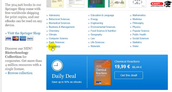 مشاهده تمام اسناد موجود در سایت springer