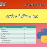 عملگراها در نرم افزار پایتون