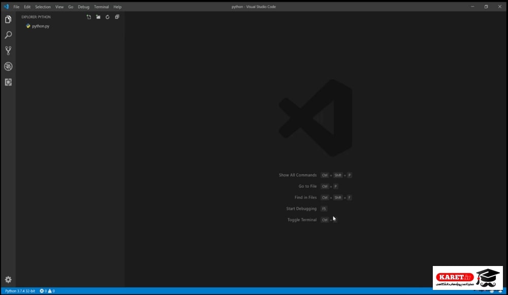 کلید میانبر Toggle Terminal