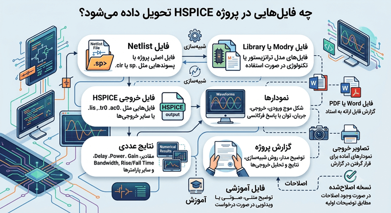 اینفوگرافسک فایل های تحویلی در انجام پروژه hspice