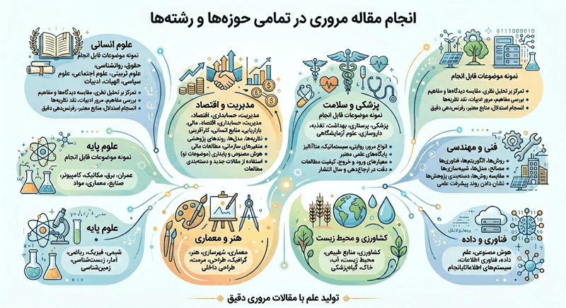 انجام مقاله مروری در تمام حوزه هاو رشته ها
